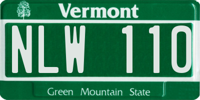VT license plate NLW110