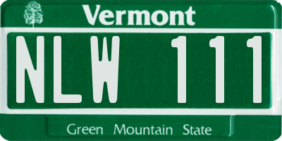 VT license plate NLW111