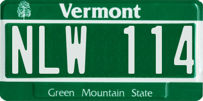 VT license plate NLW114