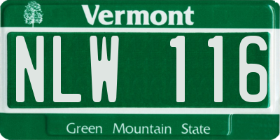 VT license plate NLW116
