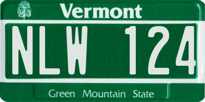 VT license plate NLW124