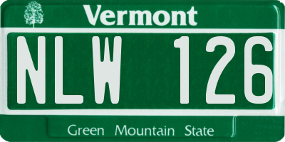 VT license plate NLW126