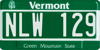 VT license plate NLW129