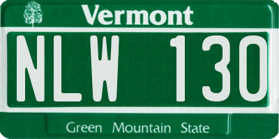 VT license plate NLW130