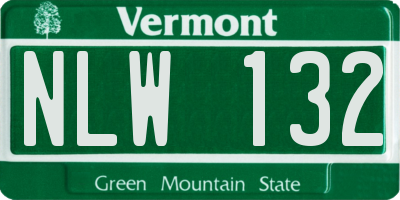 VT license plate NLW132