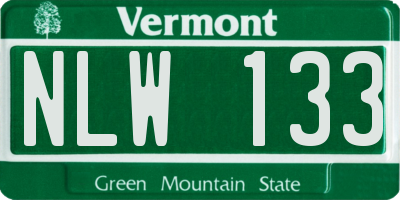 VT license plate NLW133