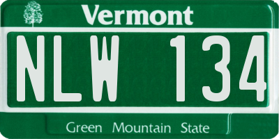 VT license plate NLW134