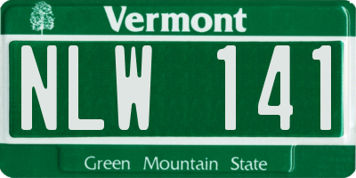 VT license plate NLW141