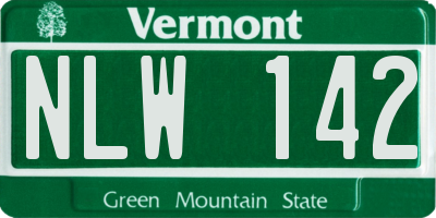 VT license plate NLW142