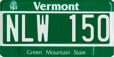 VT license plate NLW150