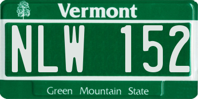 VT license plate NLW152