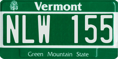 VT license plate NLW155