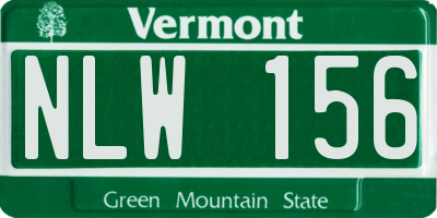 VT license plate NLW156