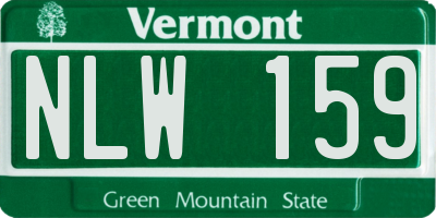 VT license plate NLW159