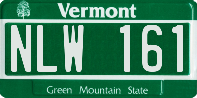 VT license plate NLW161