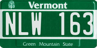 VT license plate NLW163