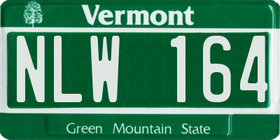 VT license plate NLW164