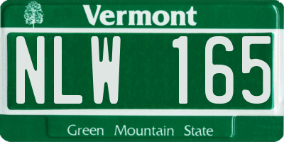 VT license plate NLW165