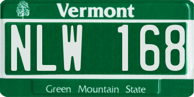 VT license plate NLW168