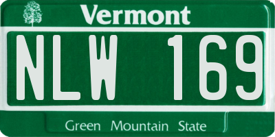 VT license plate NLW169