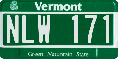 VT license plate NLW171