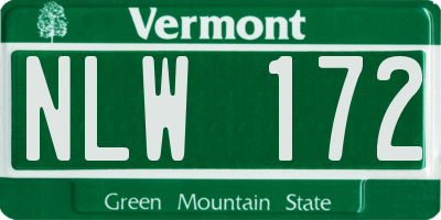 VT license plate NLW172