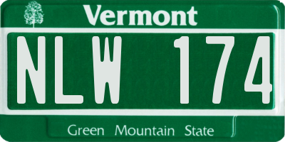 VT license plate NLW174