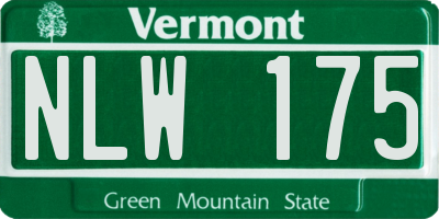 VT license plate NLW175
