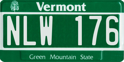 VT license plate NLW176