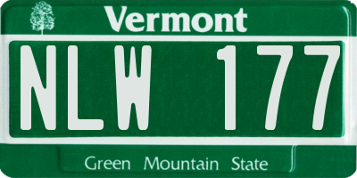 VT license plate NLW177