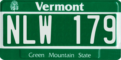 VT license plate NLW179