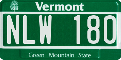 VT license plate NLW180