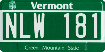 VT license plate NLW181