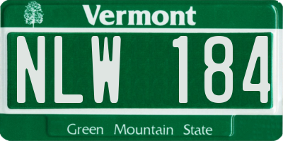VT license plate NLW184