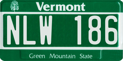 VT license plate NLW186