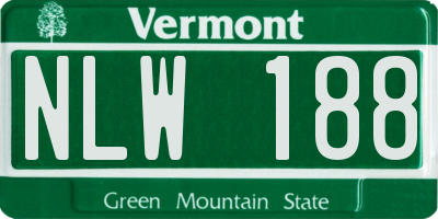 VT license plate NLW188