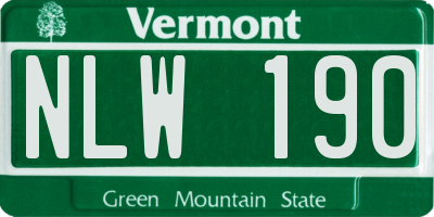 VT license plate NLW190