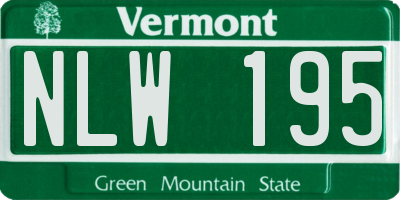 VT license plate NLW195