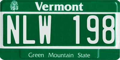 VT license plate NLW198