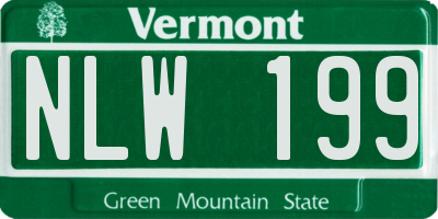 VT license plate NLW199