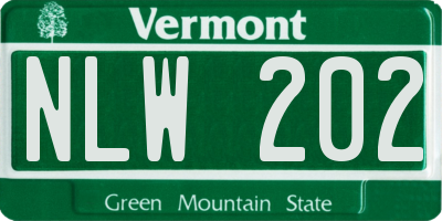 VT license plate NLW202