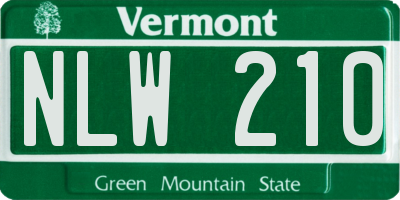 VT license plate NLW210