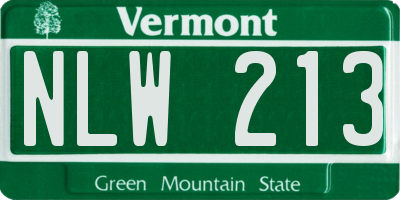 VT license plate NLW213