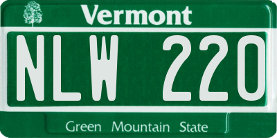 VT license plate NLW220