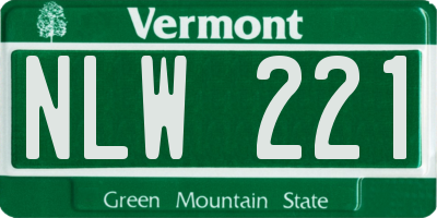VT license plate NLW221