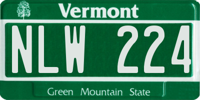VT license plate NLW224