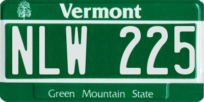 VT license plate NLW225