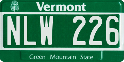 VT license plate NLW226