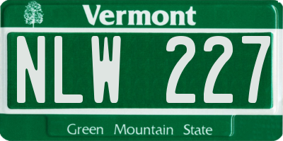 VT license plate NLW227