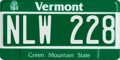 VT license plate NLW228